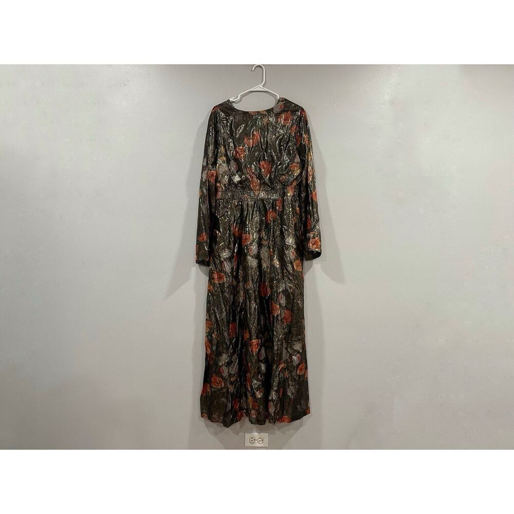 Caballero Anthropologie Caballero Deep V-Neck Maxi Metallic Dress XL - Picture 7 of 10